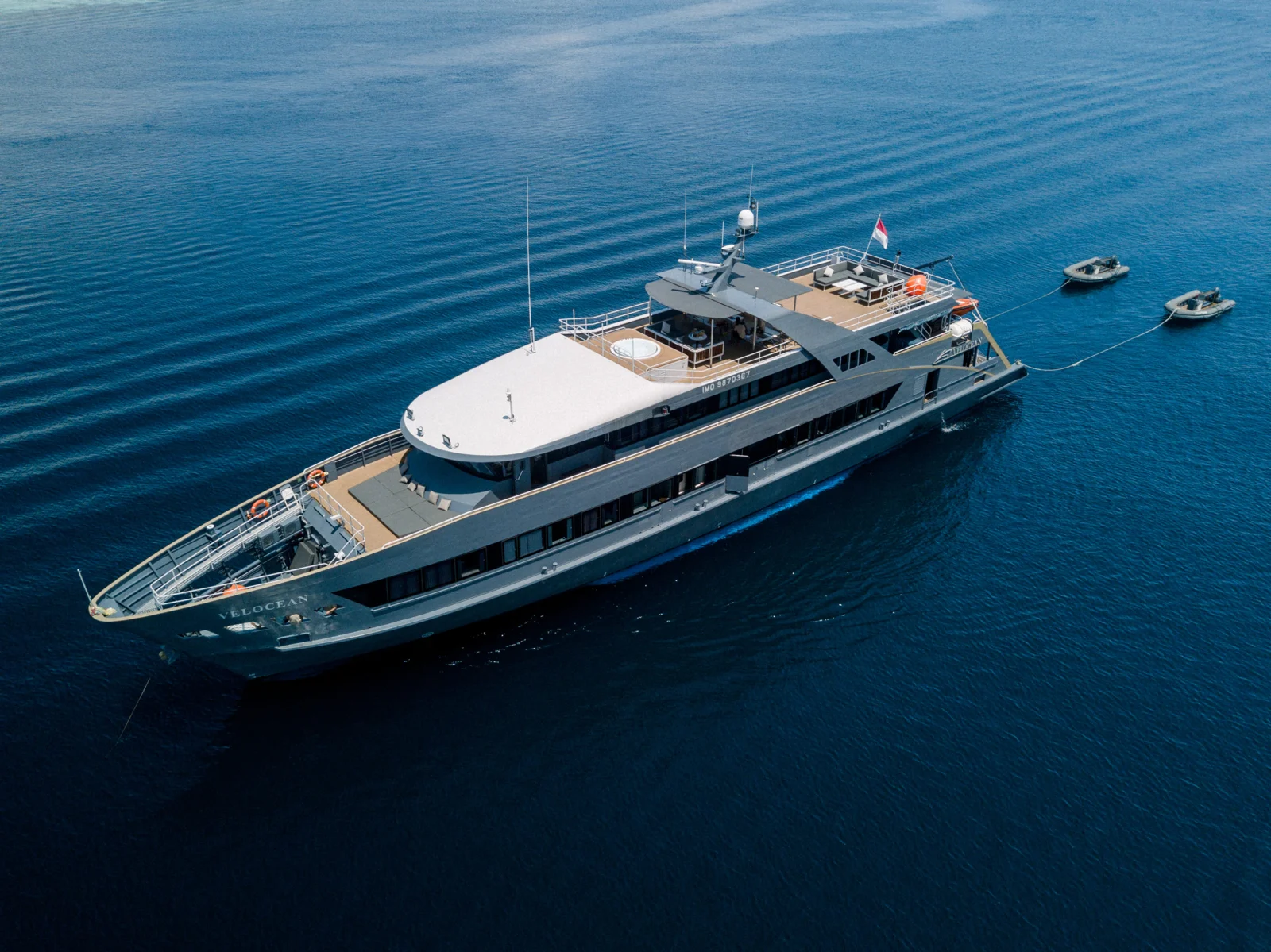 A yacht on the blue waters of Indonesia